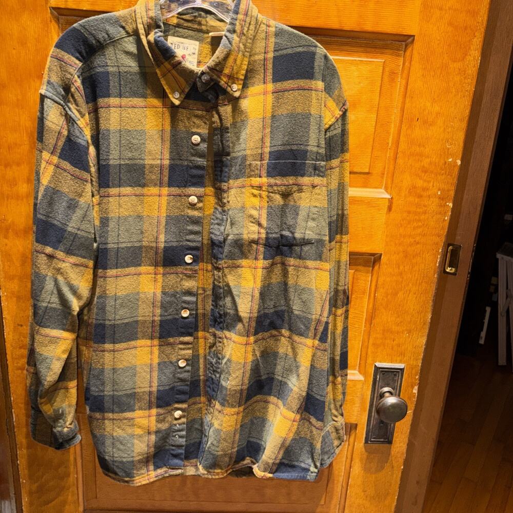Red Head Brand Co Mens Flannel Shirt XL Plaid Long Sleeve Button Cotton Black
